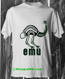 aboriginal emu shirt Aboriginal Art styled T-Shirt with emu shaped like boomerang.